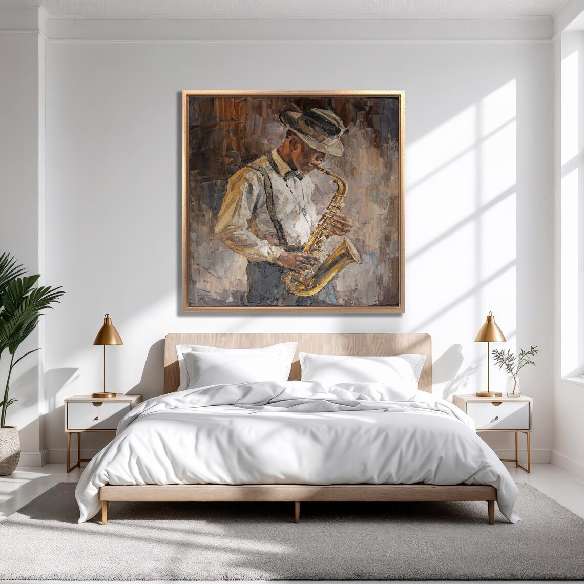 Jazz Saxophonist Musician Oil Painting In Blues Club Style Poster - Image 6