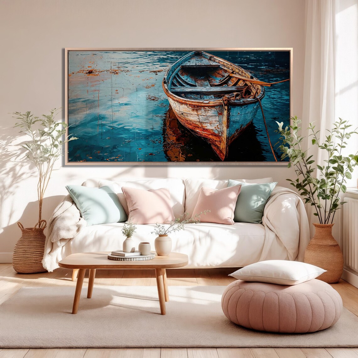Nautical Rowboat Coastal Art Print, Peaceful Decor - Image 2