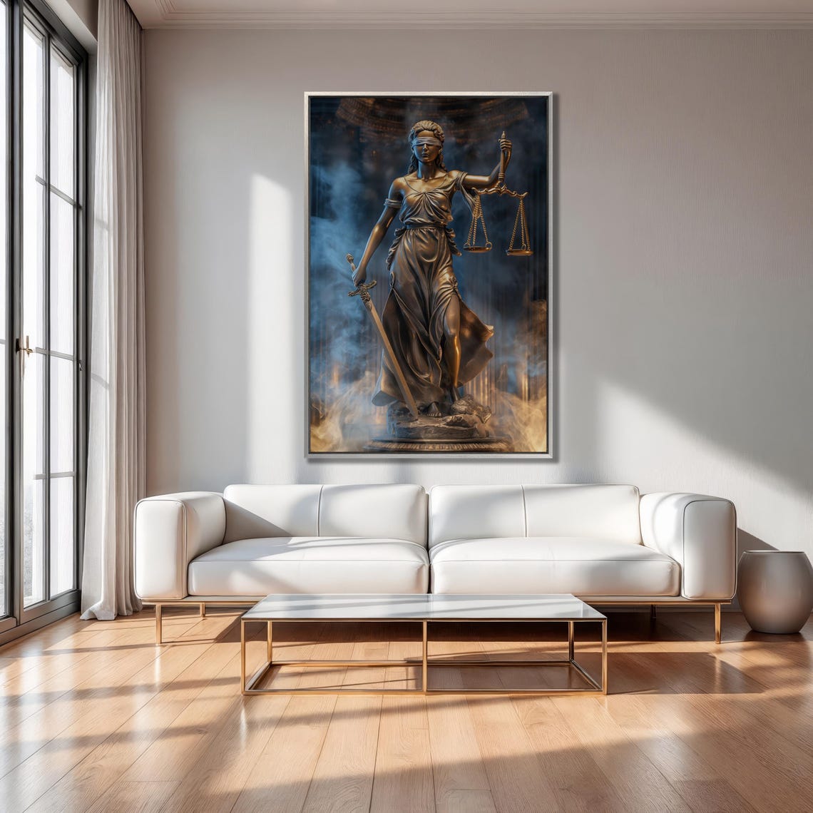 Bronze Lady Justice Statue With Scales And Sword Law Office Poster - Image 3