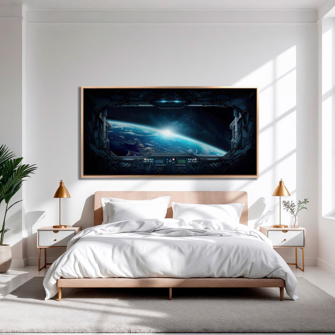 Planet Earth View From a Space Station Window Art Print - Image 4