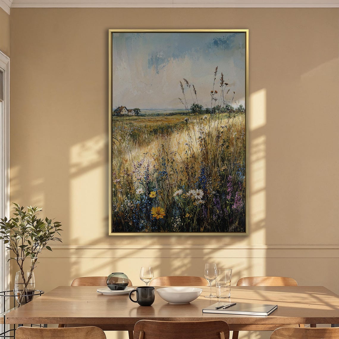 Summer Wildflower Meadow With Distant Farmhouse and Sky Poster - Image 2