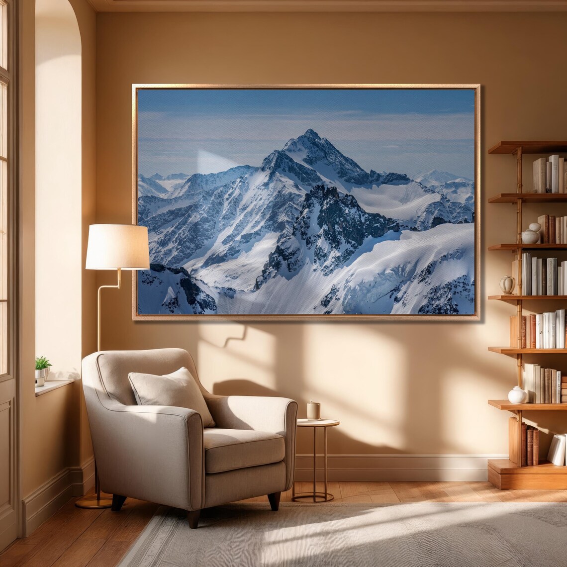 Snow-Capped Alpine Peak Panoramic Winter Mountain Photo Poster - Image 3