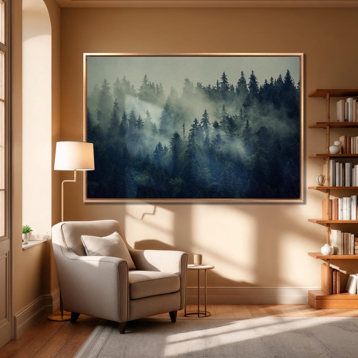 Foggy Misty Pine Forest Layers Mountain Trees Photography Print - Image 3