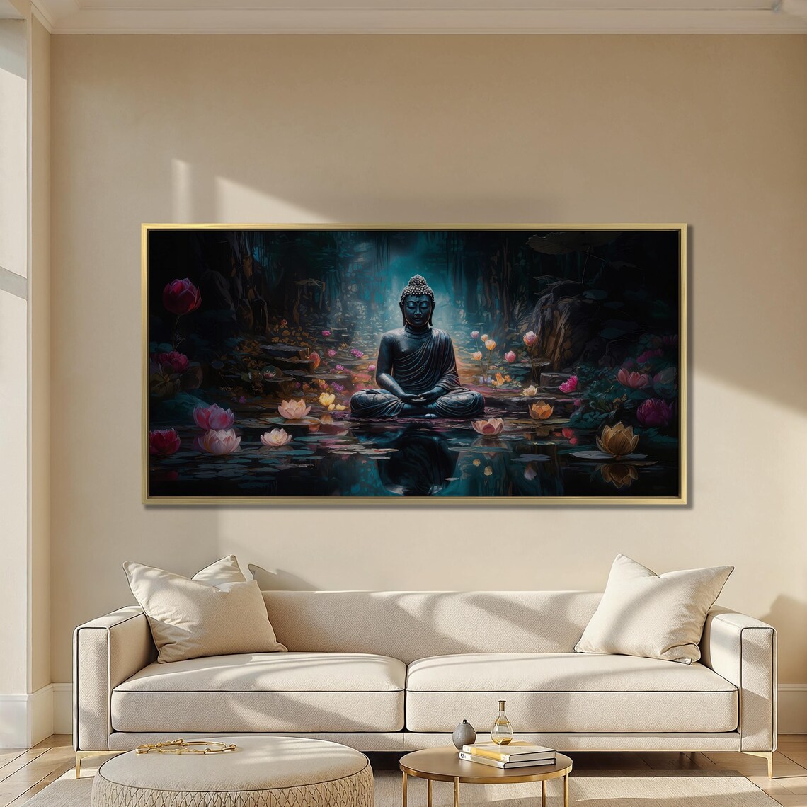 Buddha Statue Art Print, Abstract Meditation Wall Art - Image 2