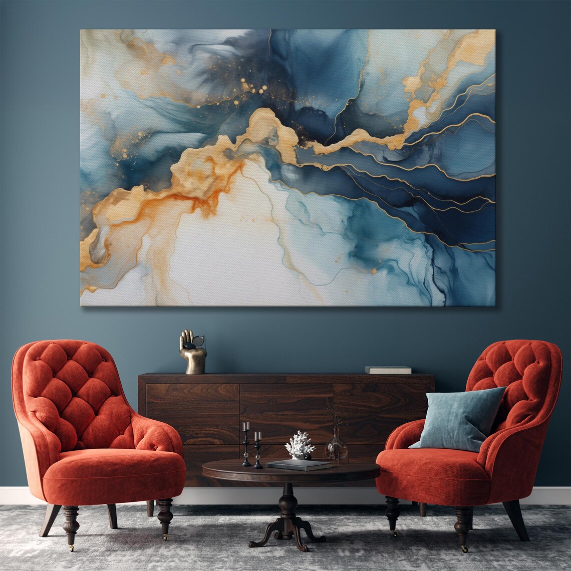 Abstract Liquid Marble Art Print, Modern Wall Decor - Image 4
