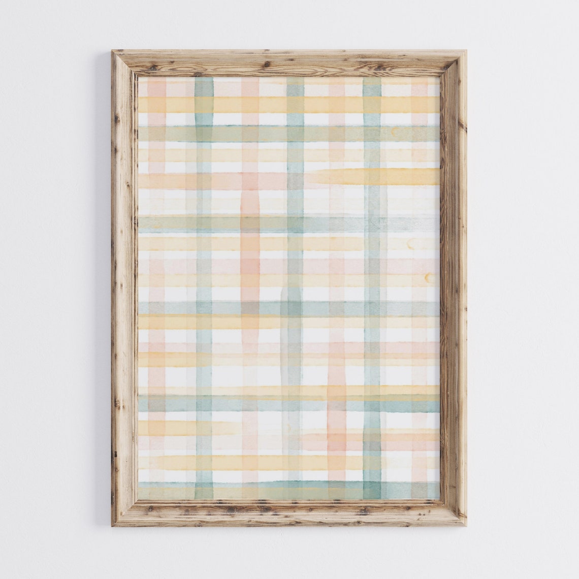 Pastel Plaid Watercolor Spring Check Tartan Gingham Wall Art - Image 2