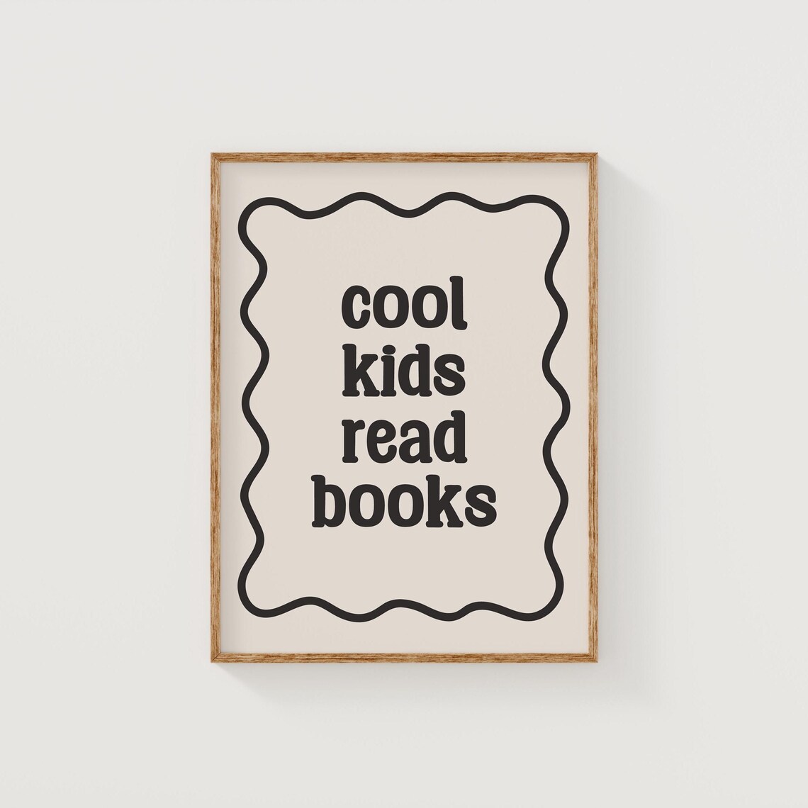 Cool Kids Read Books Retro Wavy Border Reading Nook Wall Art