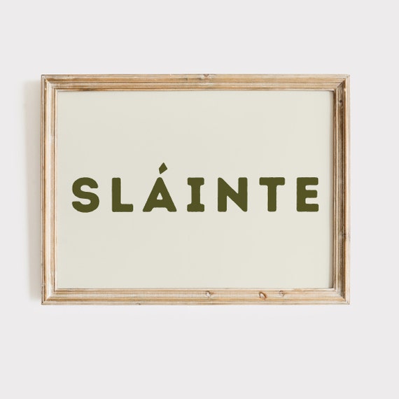 St Patricks Day Prints Slainte Print Cute St Patricks Prints Irish Wall Art Irish Green Prints Digital Download
