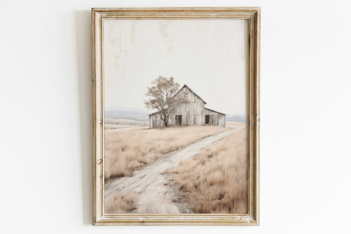 Old Barn Print, Rustic Farmhouse Wall Art - Image 2