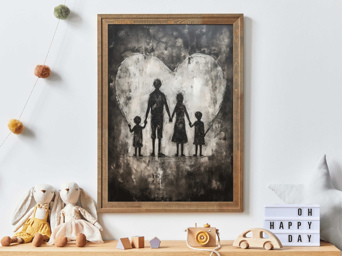 Family Wall Art Farmhouse Family Wall Decor Rustic Family Sign Family Love Decor Mother Father Daughter Gift Wall Art - Image 2