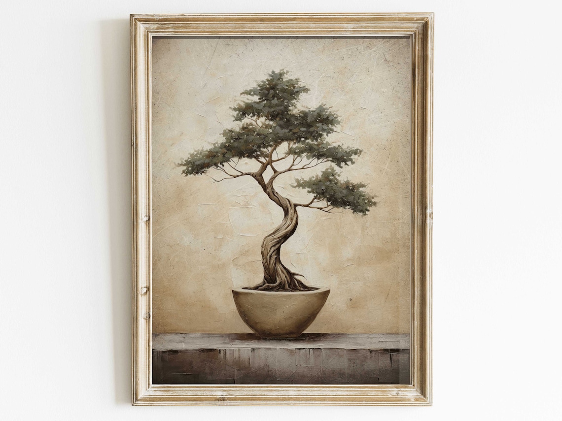 Bonsai Tree Vintage Japanese Botanical Art Print