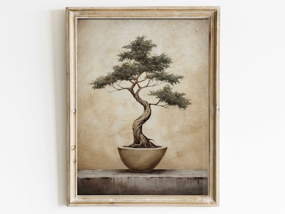 Bonsai Tree Vintage Japanese Botanical Art Print