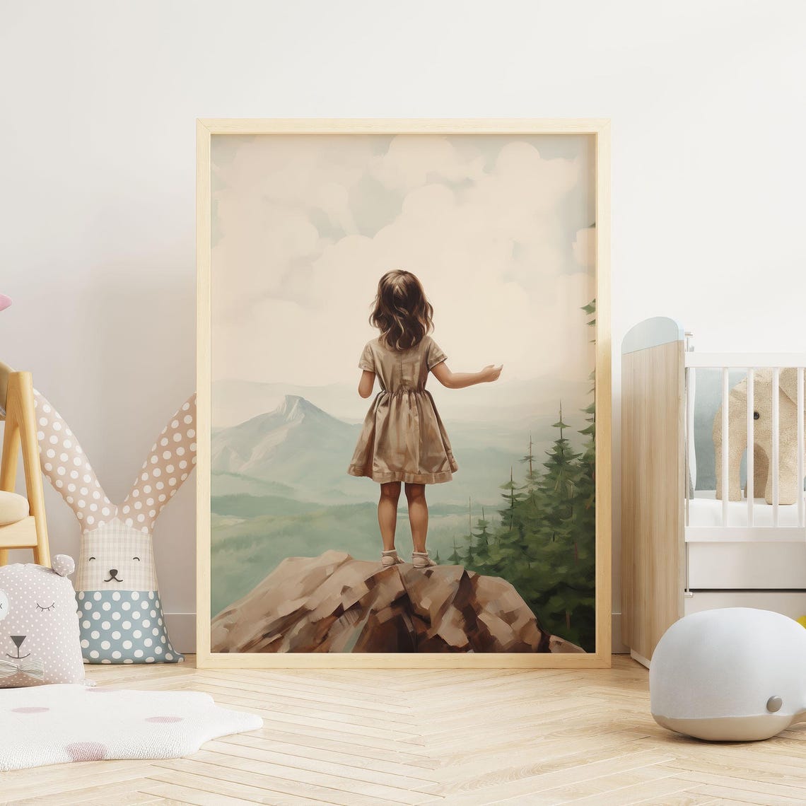 Nursery Adventure Decor For Girls Girl Adventure Art Wall Decor For Little Girl Mountain Nursery Toddler Room Decor Girl Art - Image 2