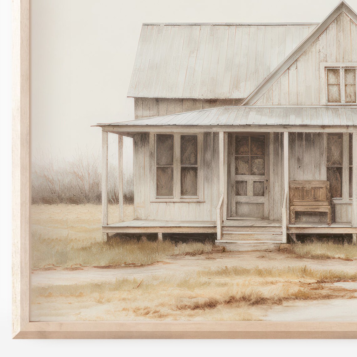 Country House Painting Countryside Wall Art Rural Cottage Wall Art Farmhouse Decor Rustic Country Home Farmhouse Wall Decor - Image 2