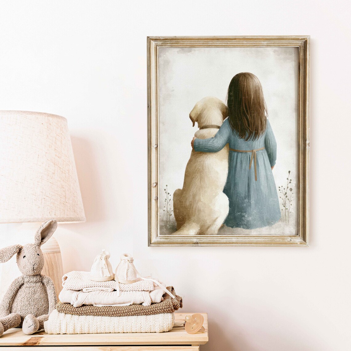 Yellow Labrador Nursery Print, Girls Room Art Print - Image 2