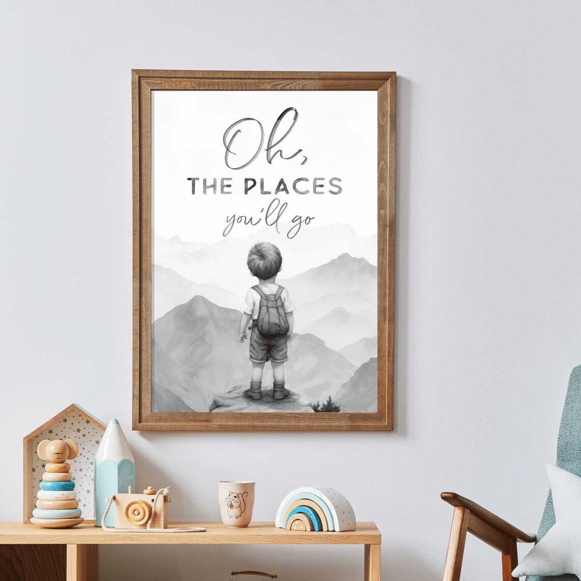 Oh The Places You'll Go Nursery Quote Art Print - Image 2