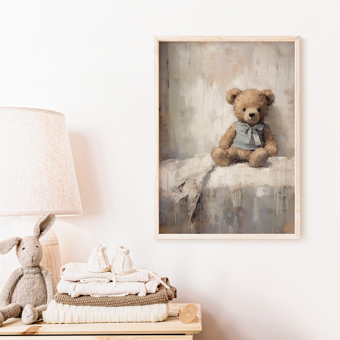 Rustic Vintage Teddy Bear Nursery Decor Art Print - Image 2