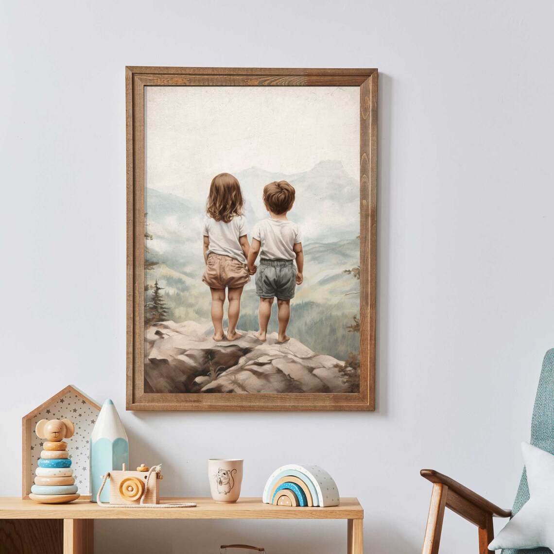 Brother And Sister Nursery Nature Decor Art Print - Image 2