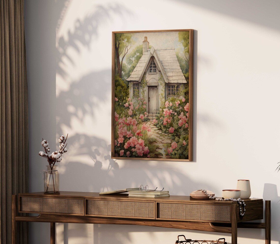 Country House Flower Garden, Vintage French Art Print - Image 2