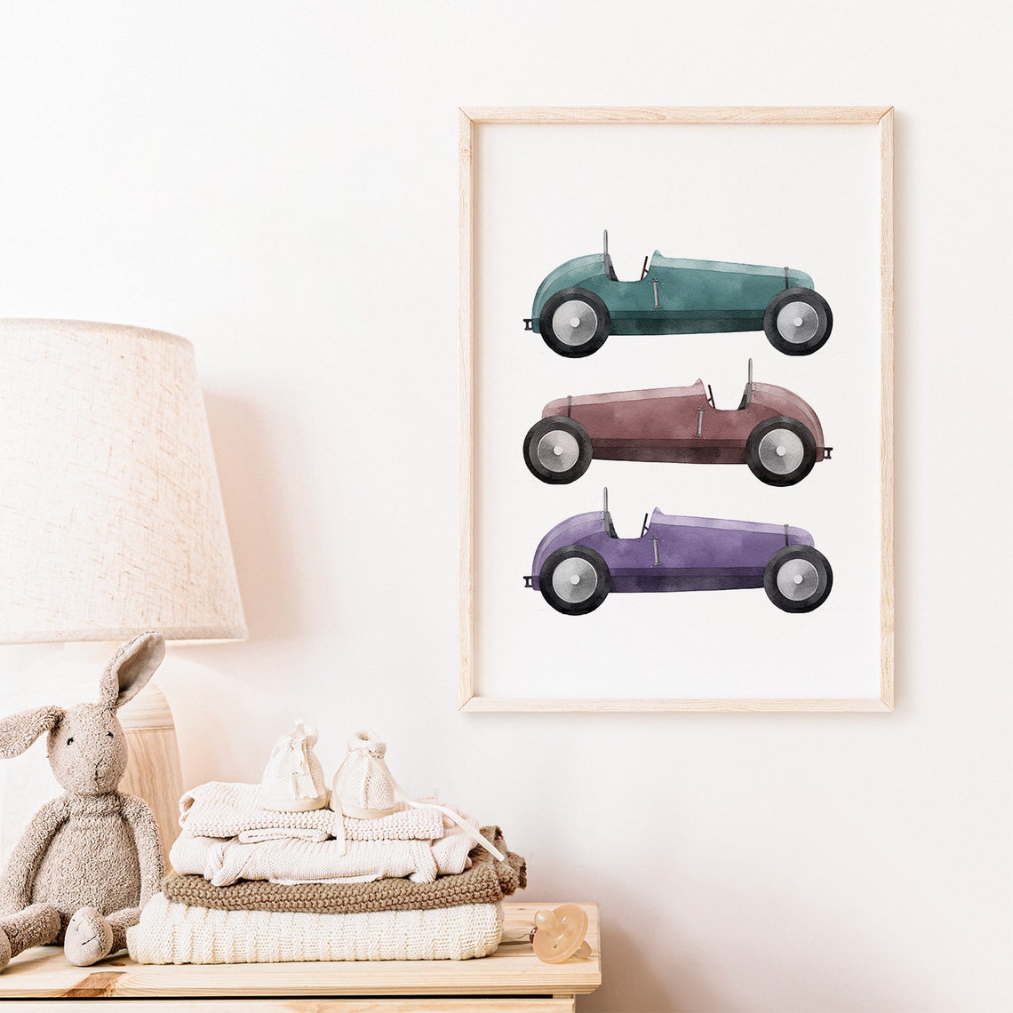 Vintage Racing Cars Nursery Wall Art Vehicle Nursery Decor Sports Car Nursery Print Boys Room Art Toddler Art Print - Image 2