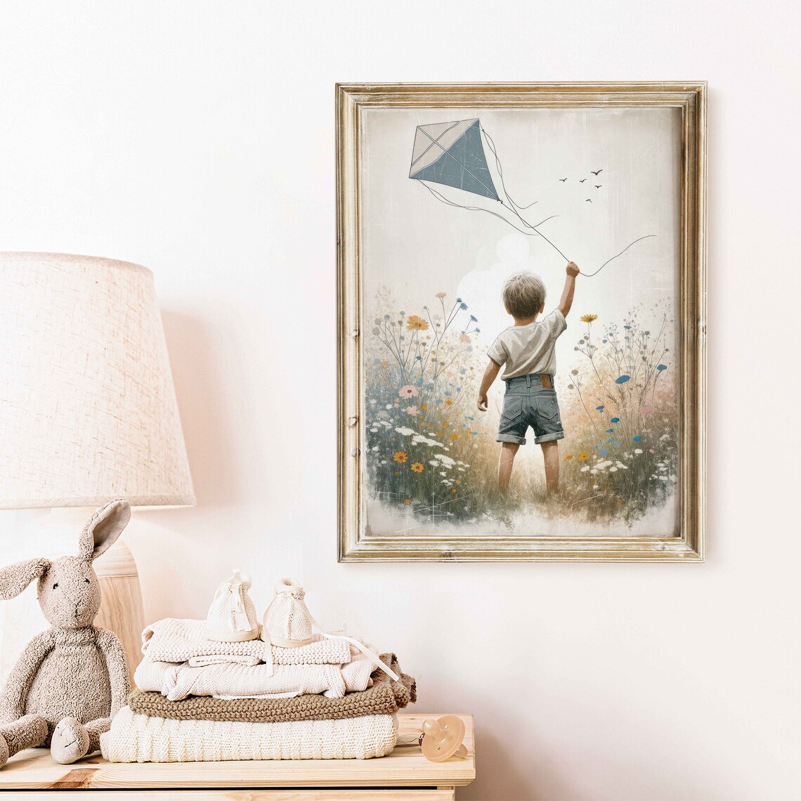 Boy Adventure Nursery Decor Kite Art Print - Image 2