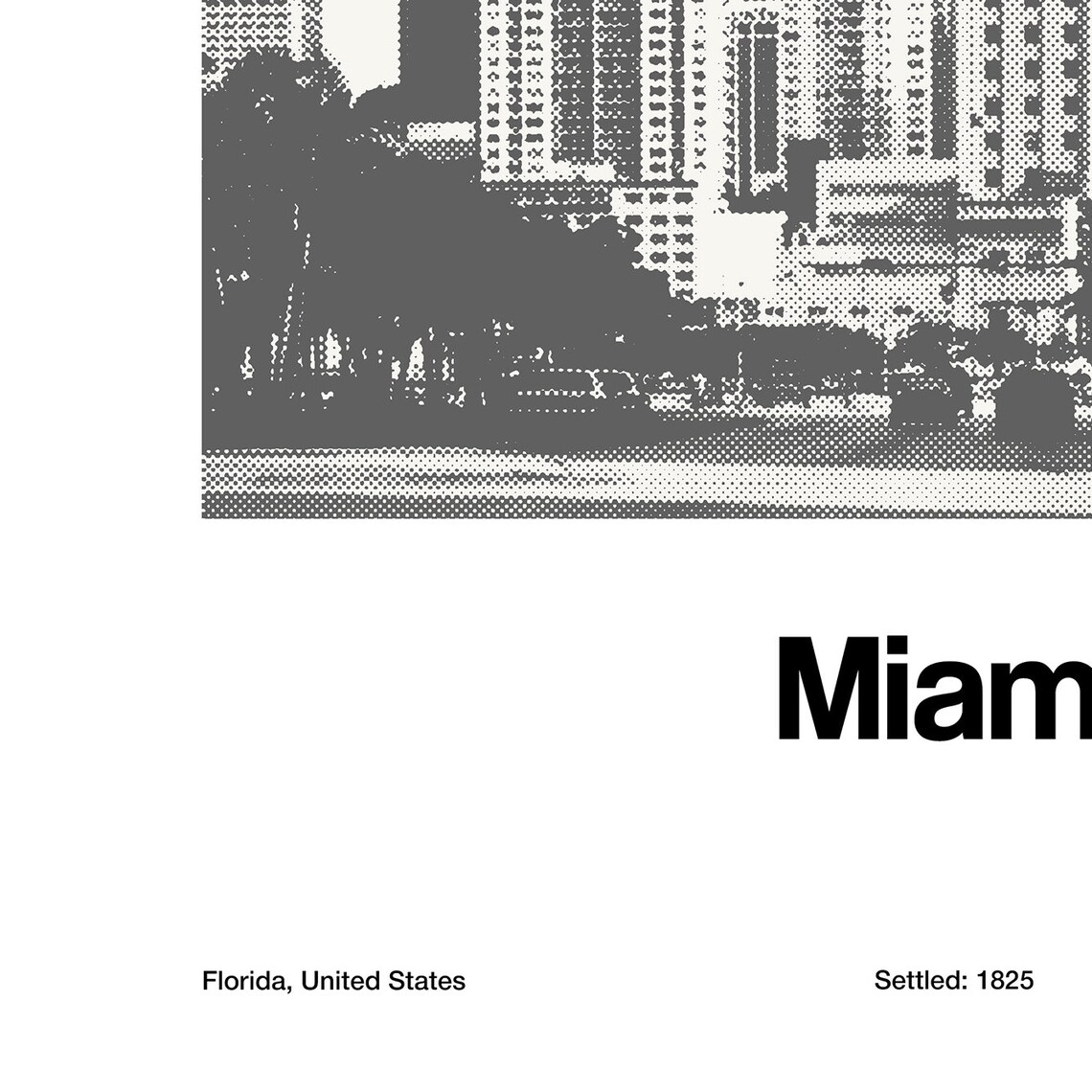 Miami Skyline Art Print, Minimalist Custom Cityscape - Image 2