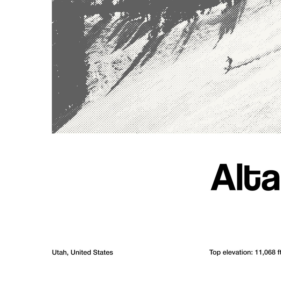 Alta Utah Travel Poster, Minimalist Wasatch Mountains - Image 3