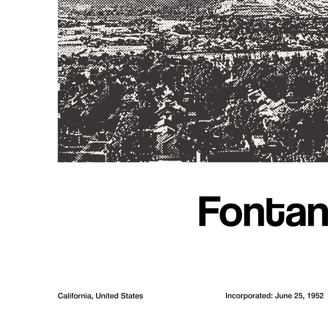 Fontana California Poster Print, Minimalist City Art - Image 2