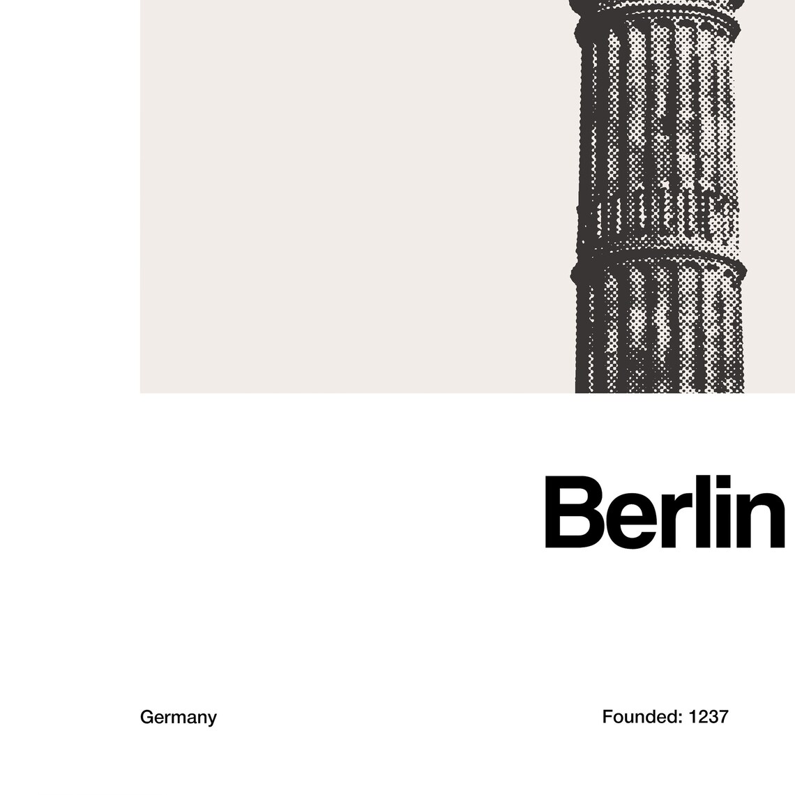 Berlin Victory Column Minimalist Travel Poster - Image 2