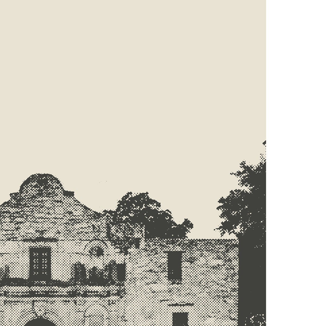 Alamo Mission San Antonio Minimalist Art Print - Image 2