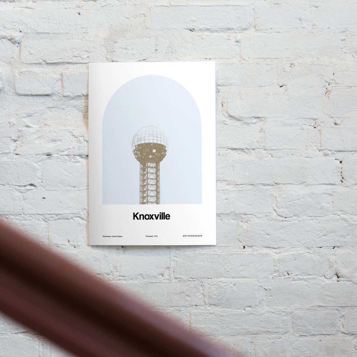 Knoxville Tn Poster Knoxville Tennessee Print Knoxville Black White Photo Knoxville Gift Wall Art Minimalist Custom Town Arch Print - Image 2