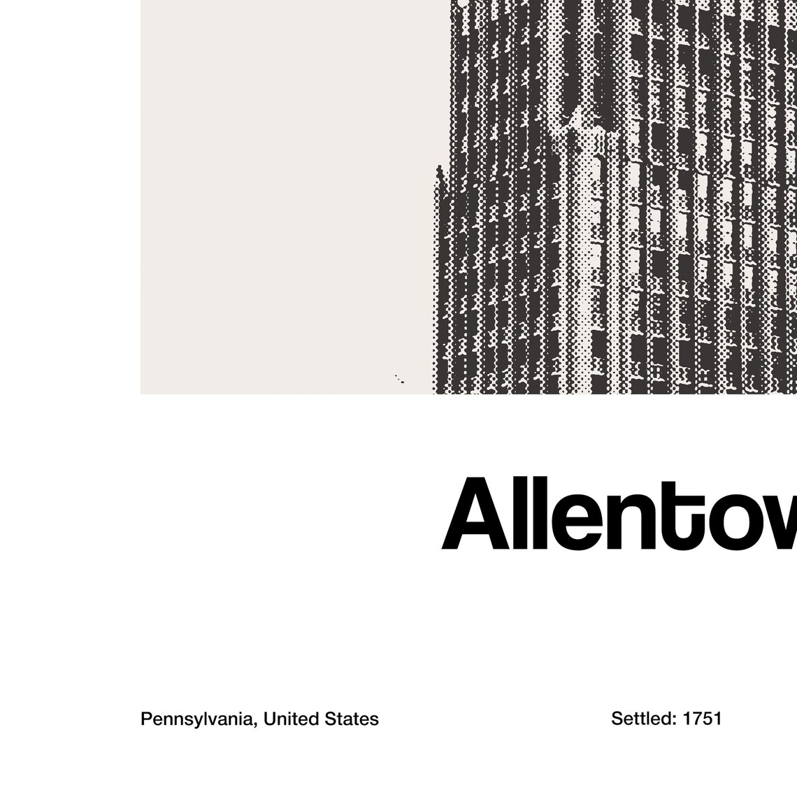 Allentown Pennsylvania Skyline, Minimalist Art Print - Image 2