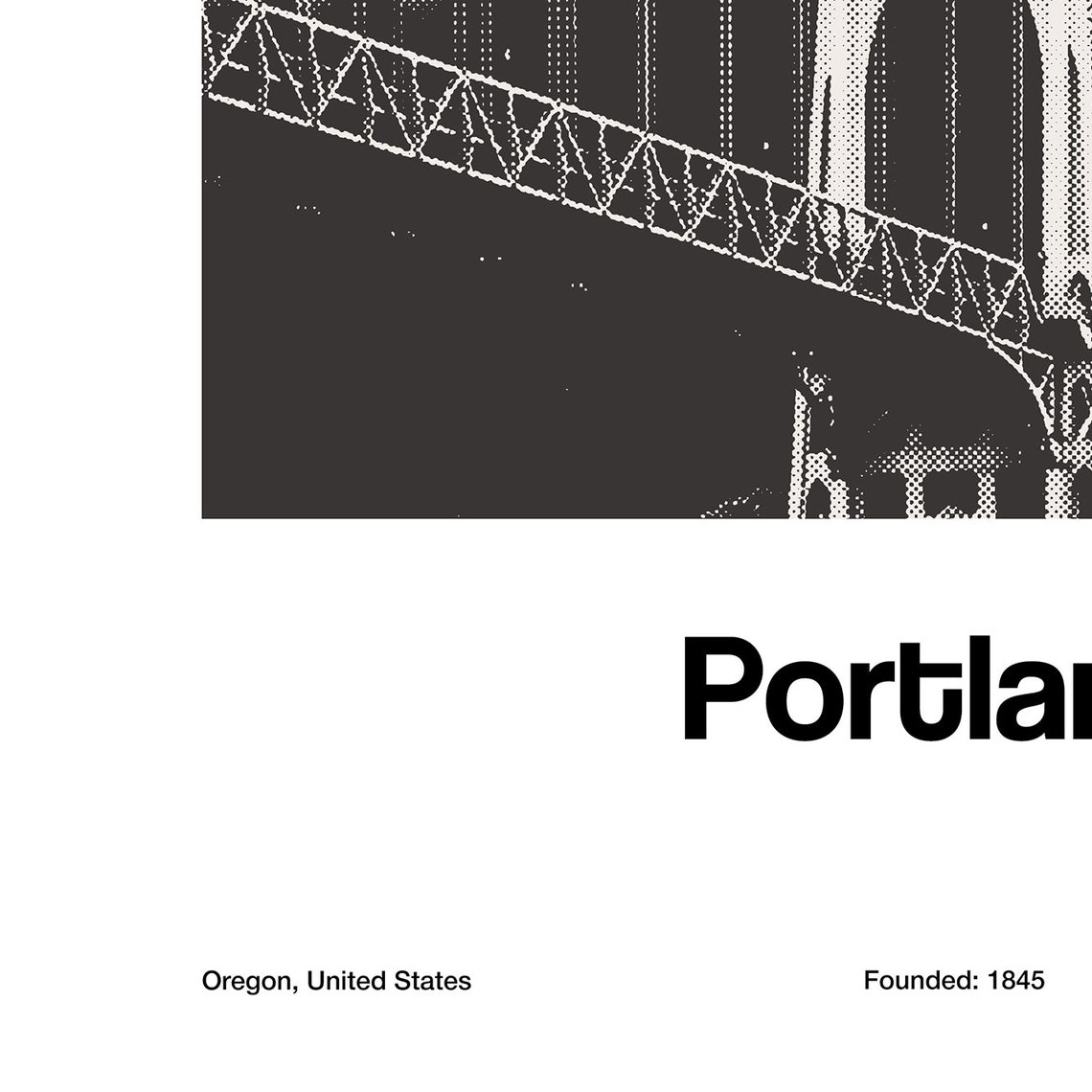 Portland, Oregon St Johns Bridge Minimalist Art Print - Image 2