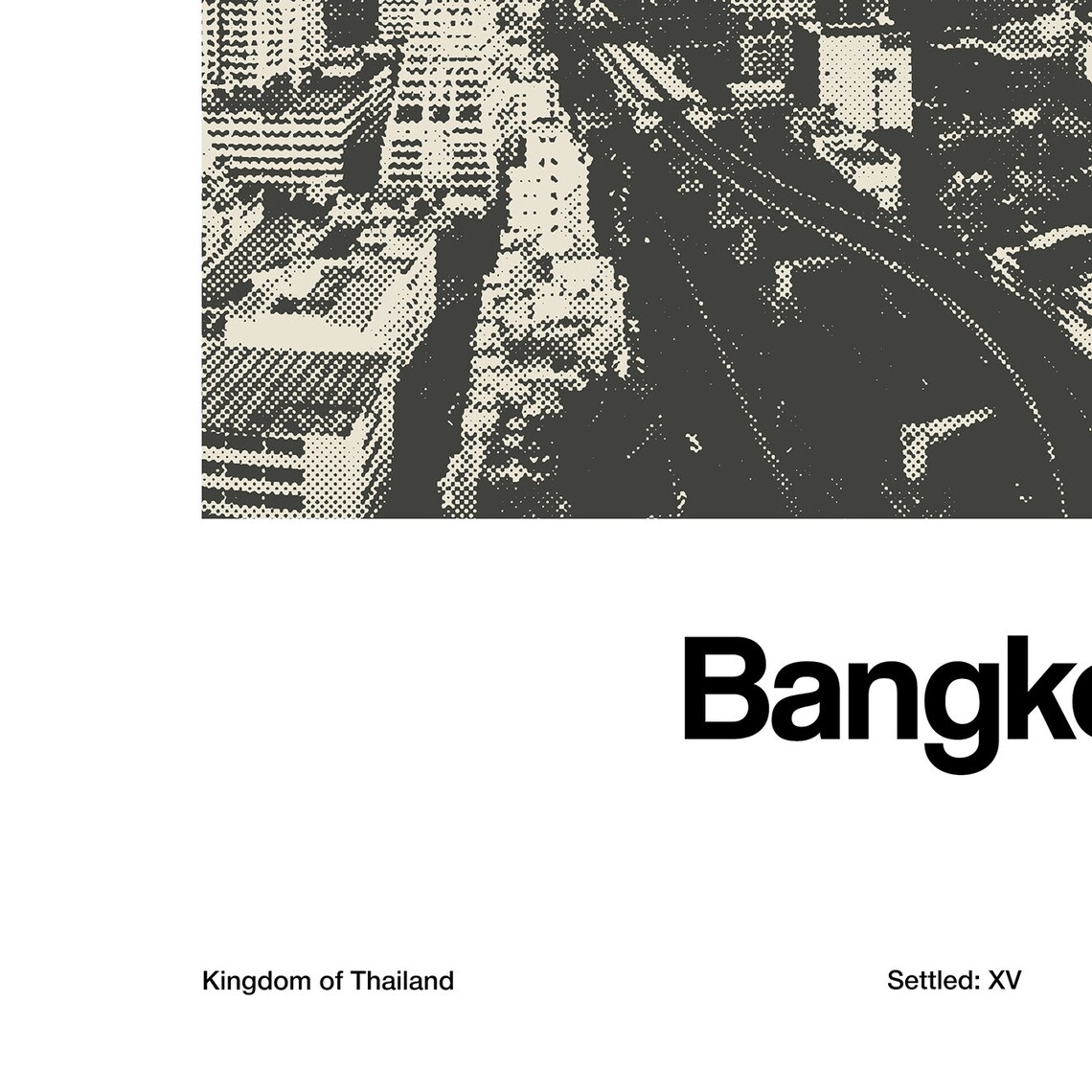 Bangkok Skyline Minimalist Travel Poster, Kingdom Of Thailand - Image 2