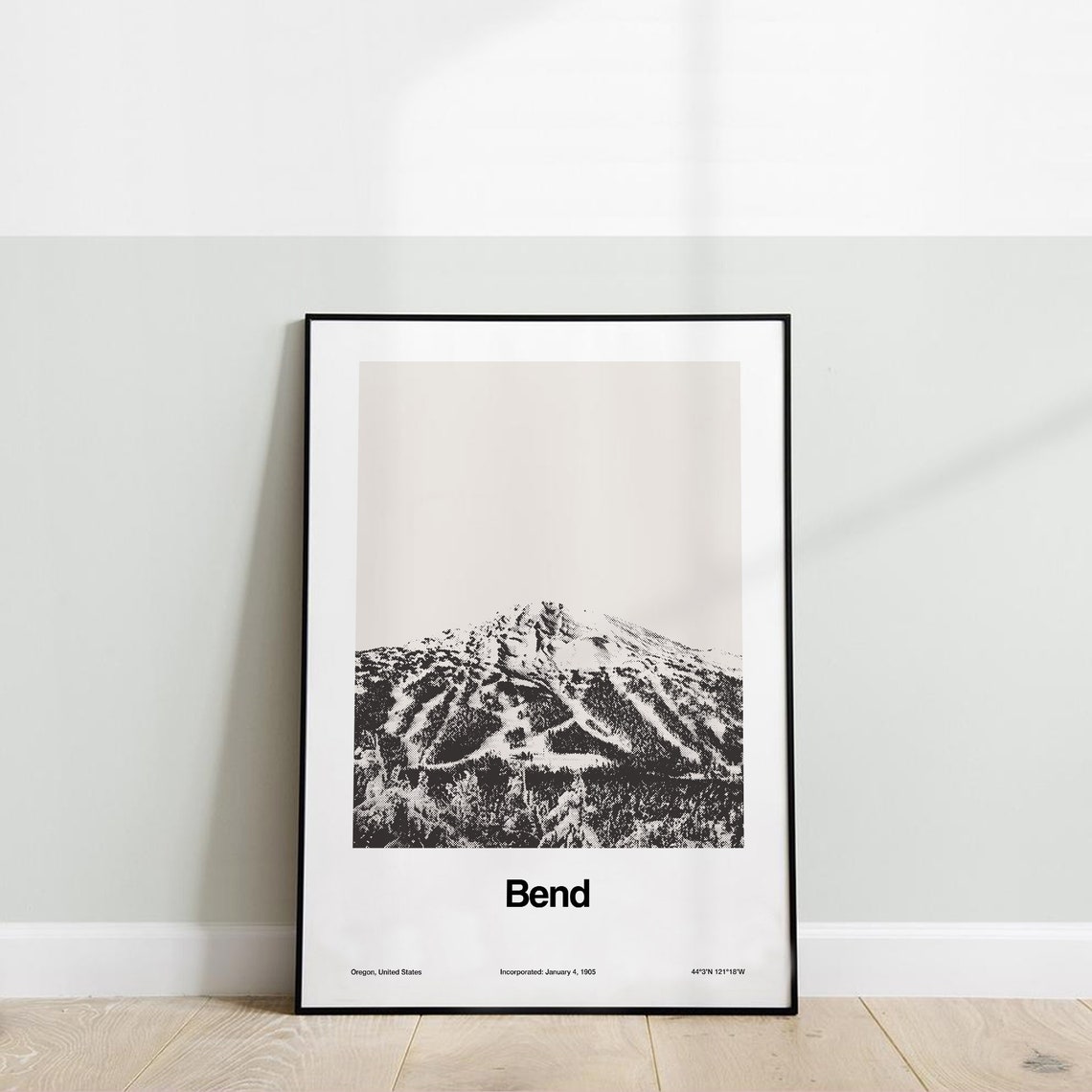 Bend Oregon Minimalist Travel Poster, Winter Town - Image 3