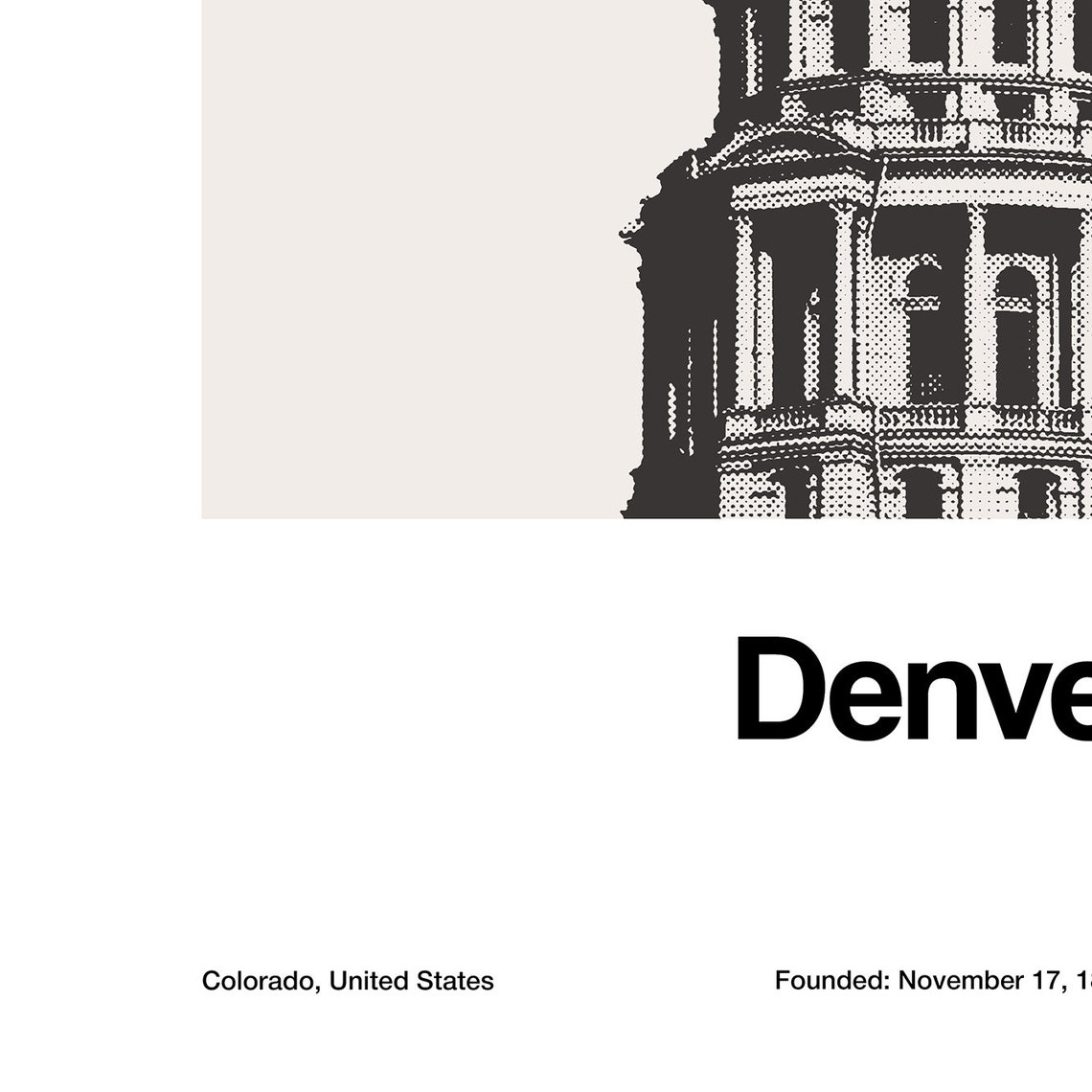 Custom Denver Print, Colorado State Capitol Poster - Image 2