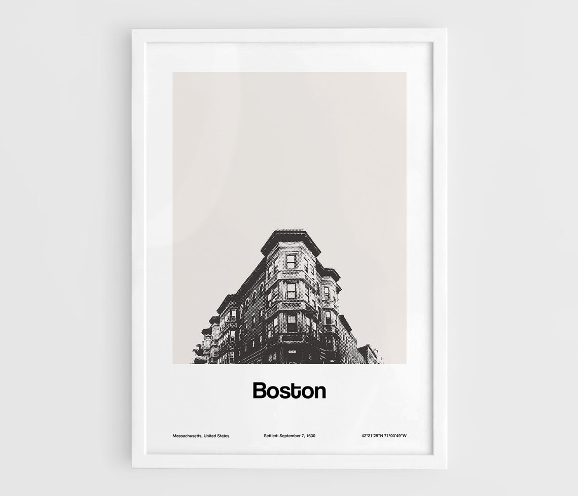 Boston North End Minimalist Custom City Art Print