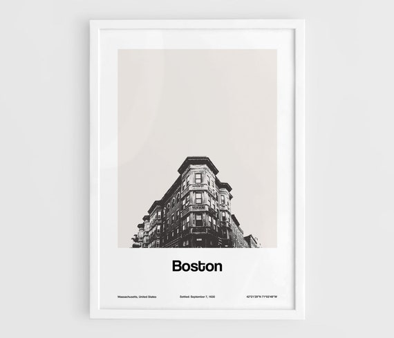 Boston North End Minimalist Custom City Art Print