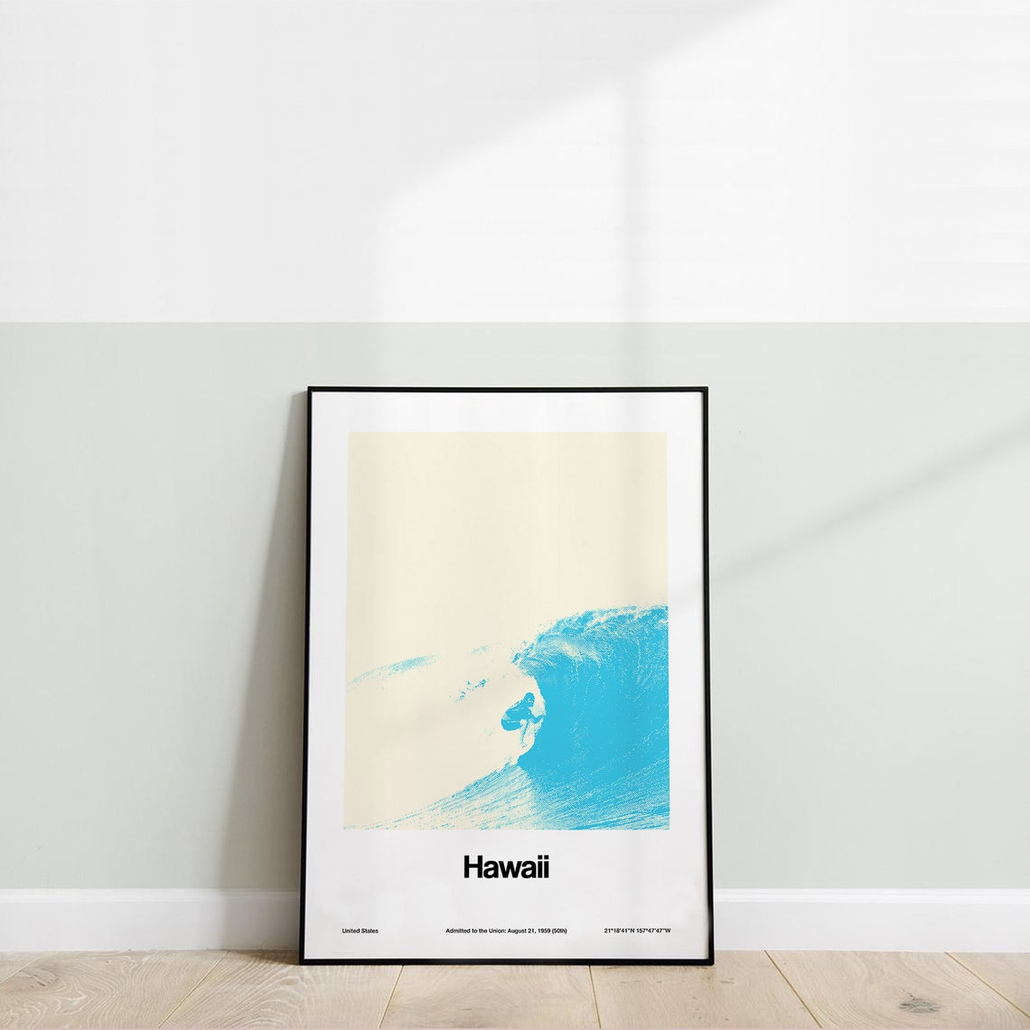 Hawaii Aloha Surfing Beach Travel Poster, Oahu - Image 3