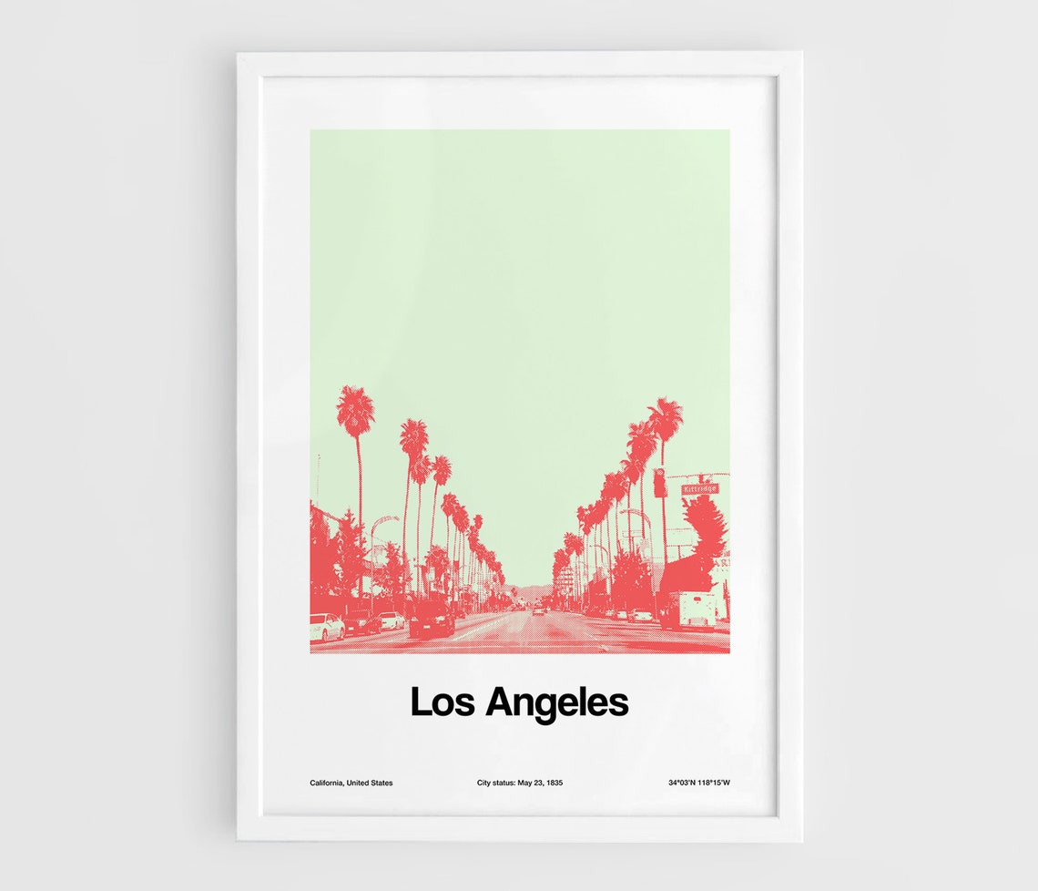 Custom Los Angeles Palms Skyline, Minimalist Art Print