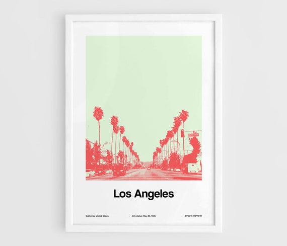 Custom Los Angeles Palms Skyline, Minimalist Art Print
