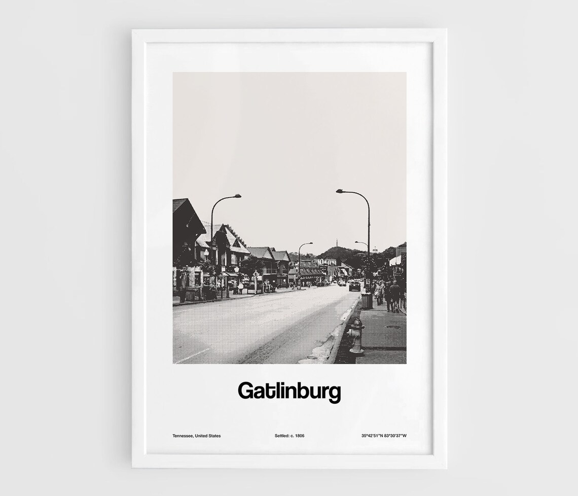 Gatlinburg Tennessee Minimalist Custom City Art Print