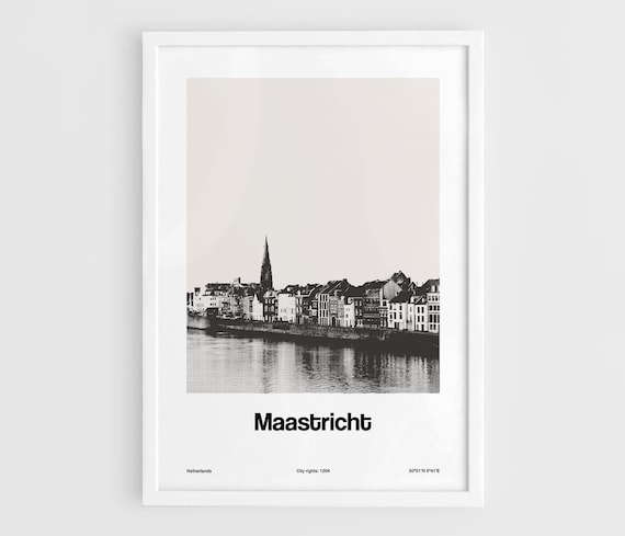 Maastricht Minimalist Cityscape Poster, Holland