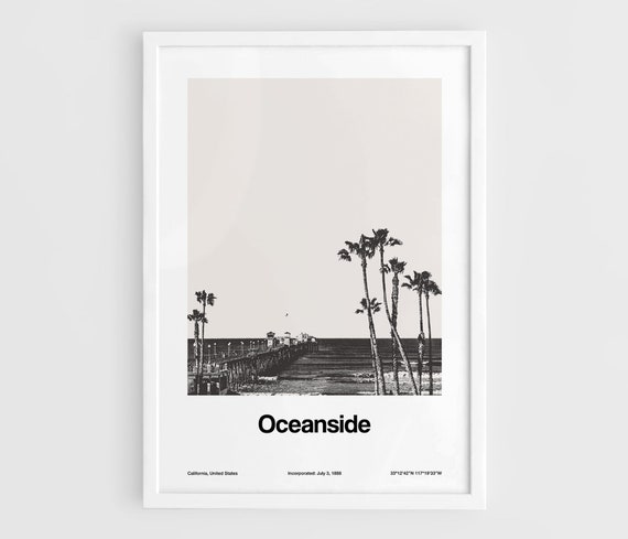 Oceanside California Minimalist Travel Poster