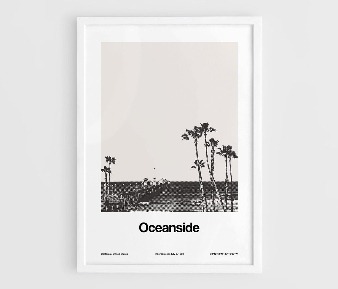 Oceanside California Minimalist Travel Poster