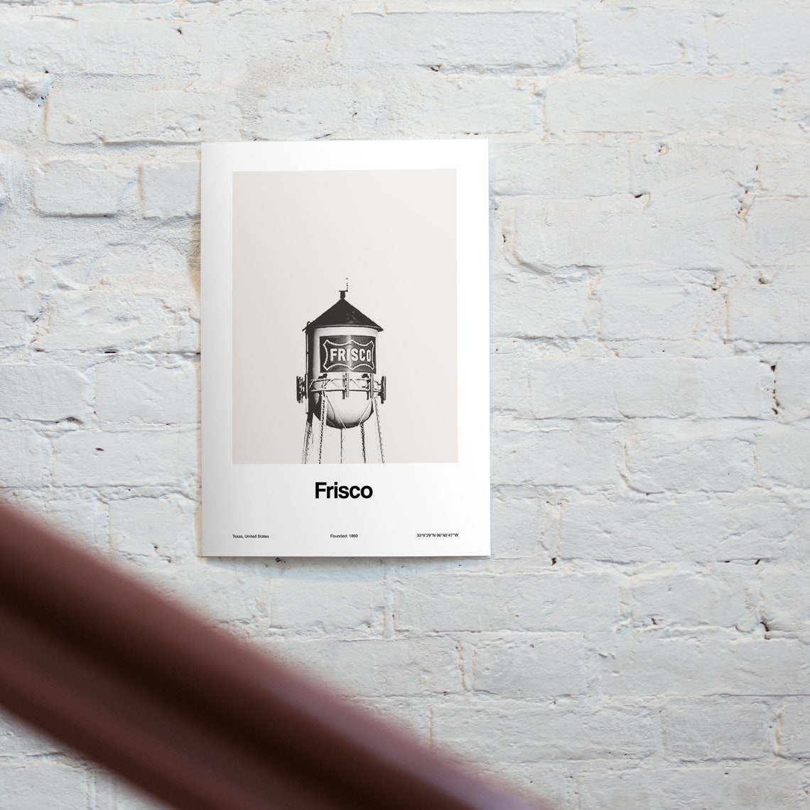Frisco Texas Downtown Water Tower, Minimalist Art Print - Image 4