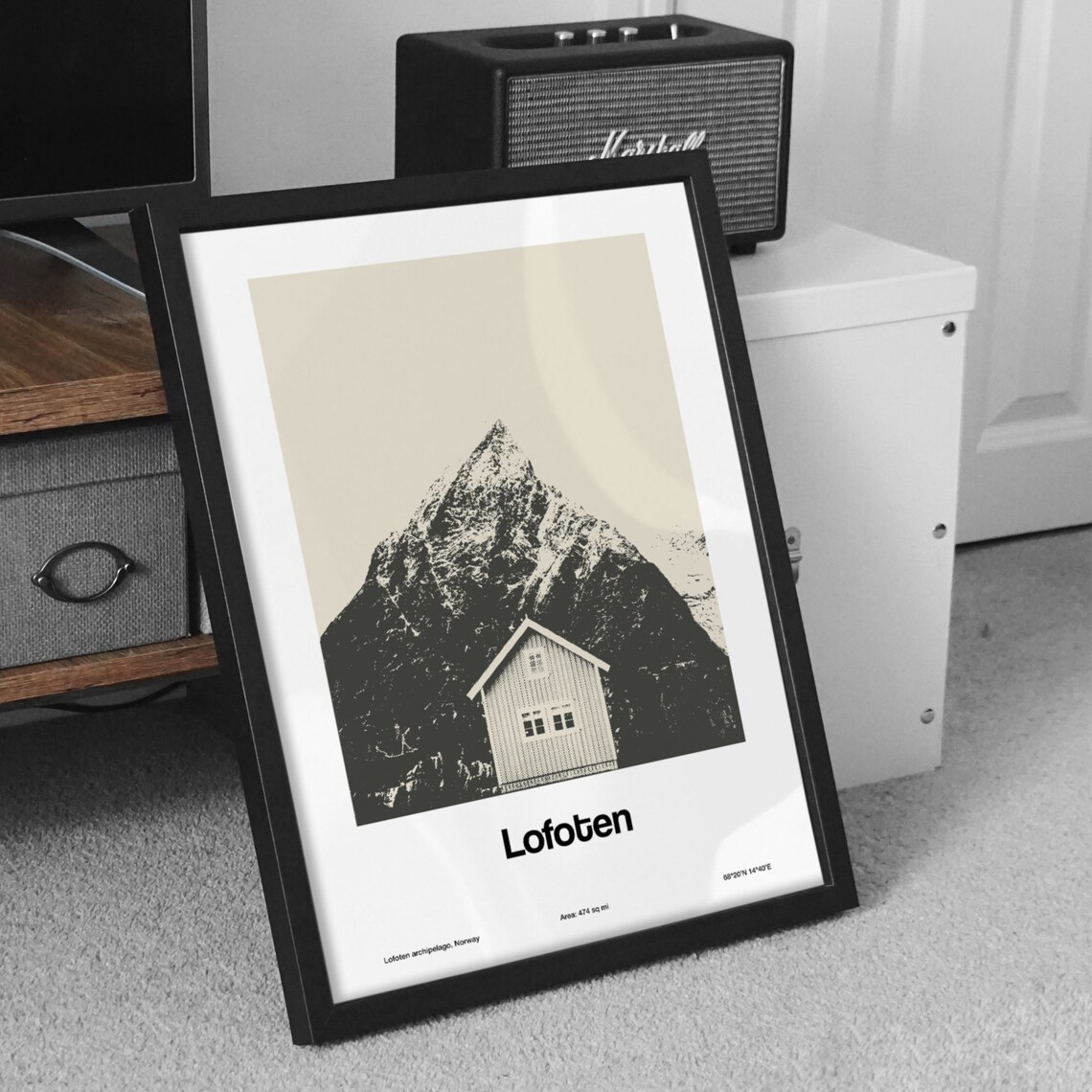 Lofoten Norway Travel Poster, Minimalist Nordland - Image 3