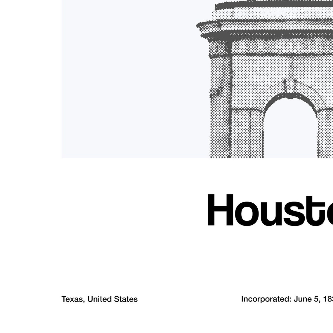 Houston Poster, Sam Houston Monument Minimalist Art Print - Image 2