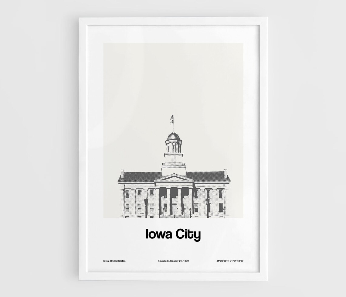 Iowa City Old Capitol Building, Minimalist Poster