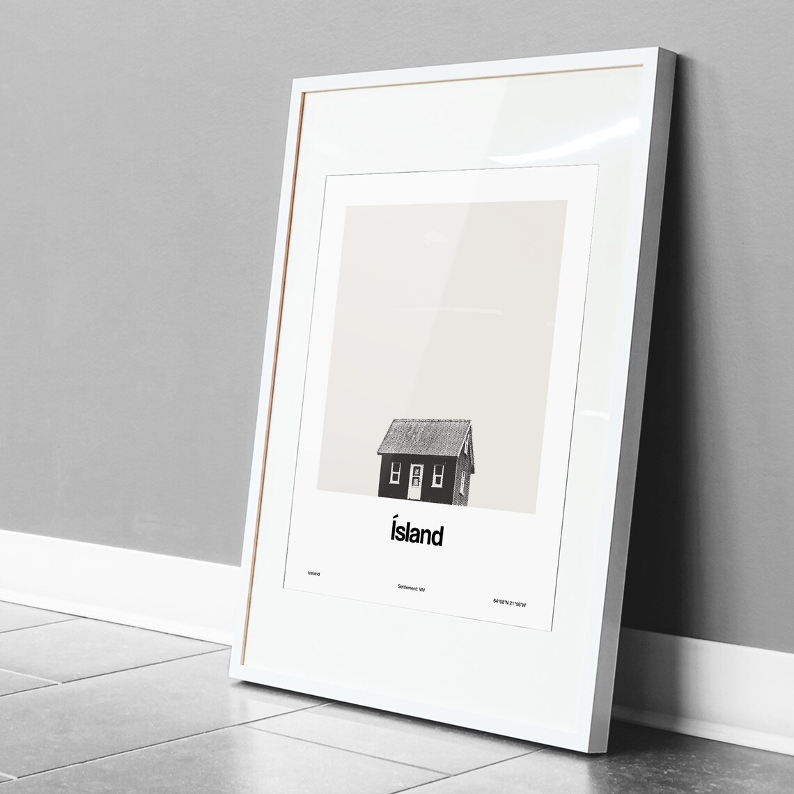 Lonely Iceland House Minimalist Travel Poster - Image 3